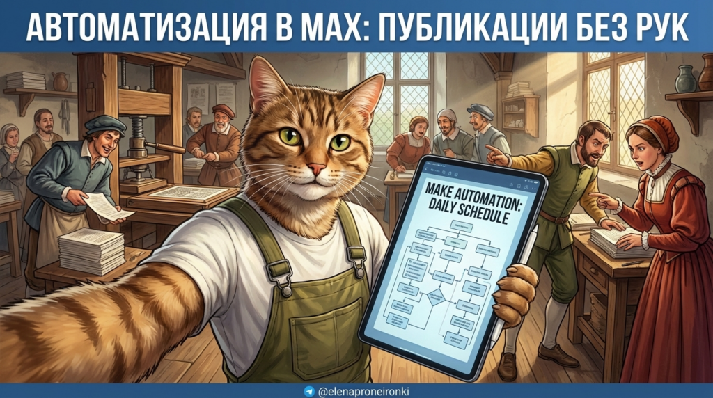 Отложенные публикации в Max ежедневно: автоматизация Make