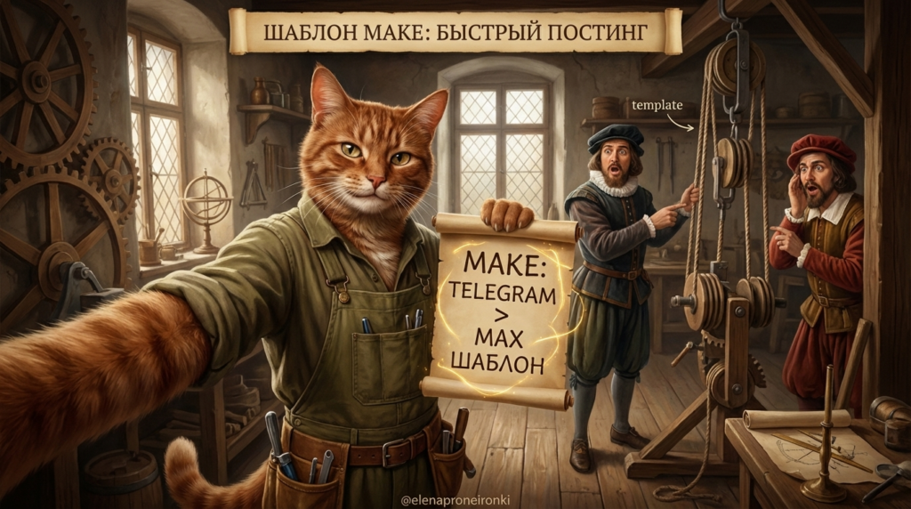 Репосты из Telegram в Max — шаблон Make для быстрой публикации